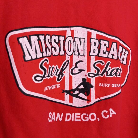 Retro Pacific & Co Surf Shop Red Pullover Hoodie Unisex Large - Picture 11 of 14